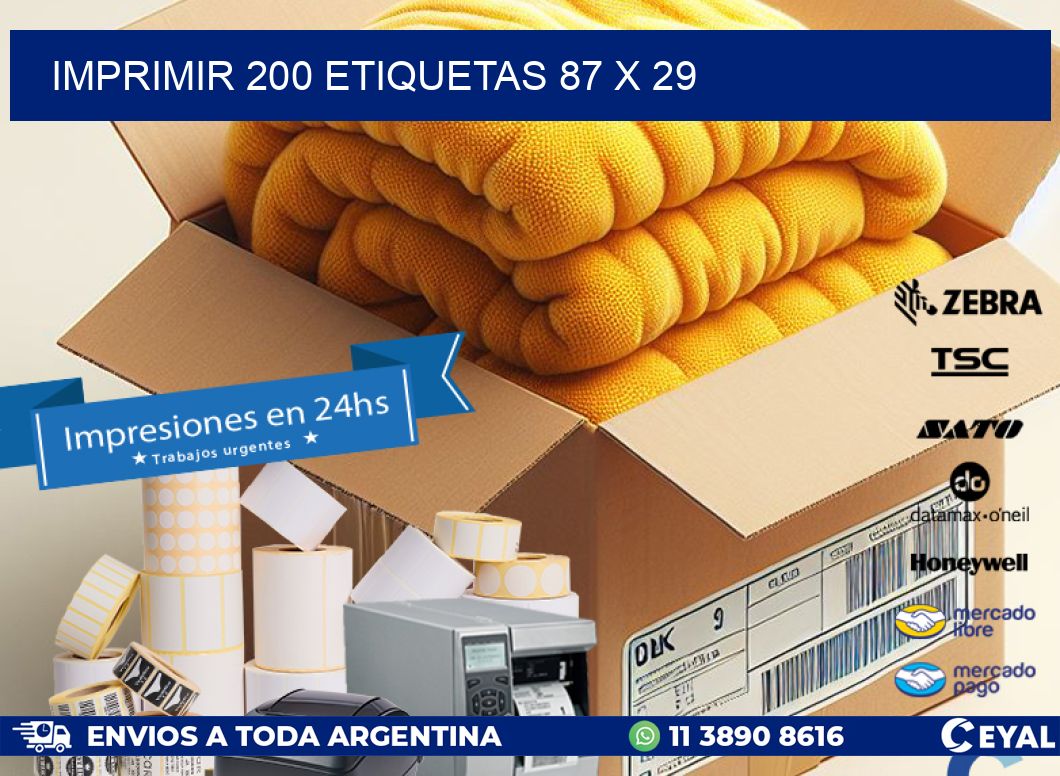 IMPRIMIR 200 ETIQUETAS 87 x 29