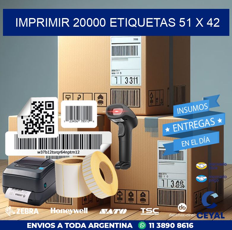 IMPRIMIR 20000 ETIQUETAS 51 x 42