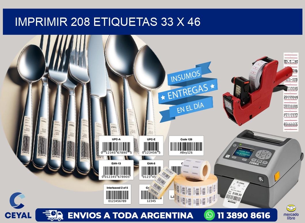 IMPRIMIR 208 ETIQUETAS 33 x 46