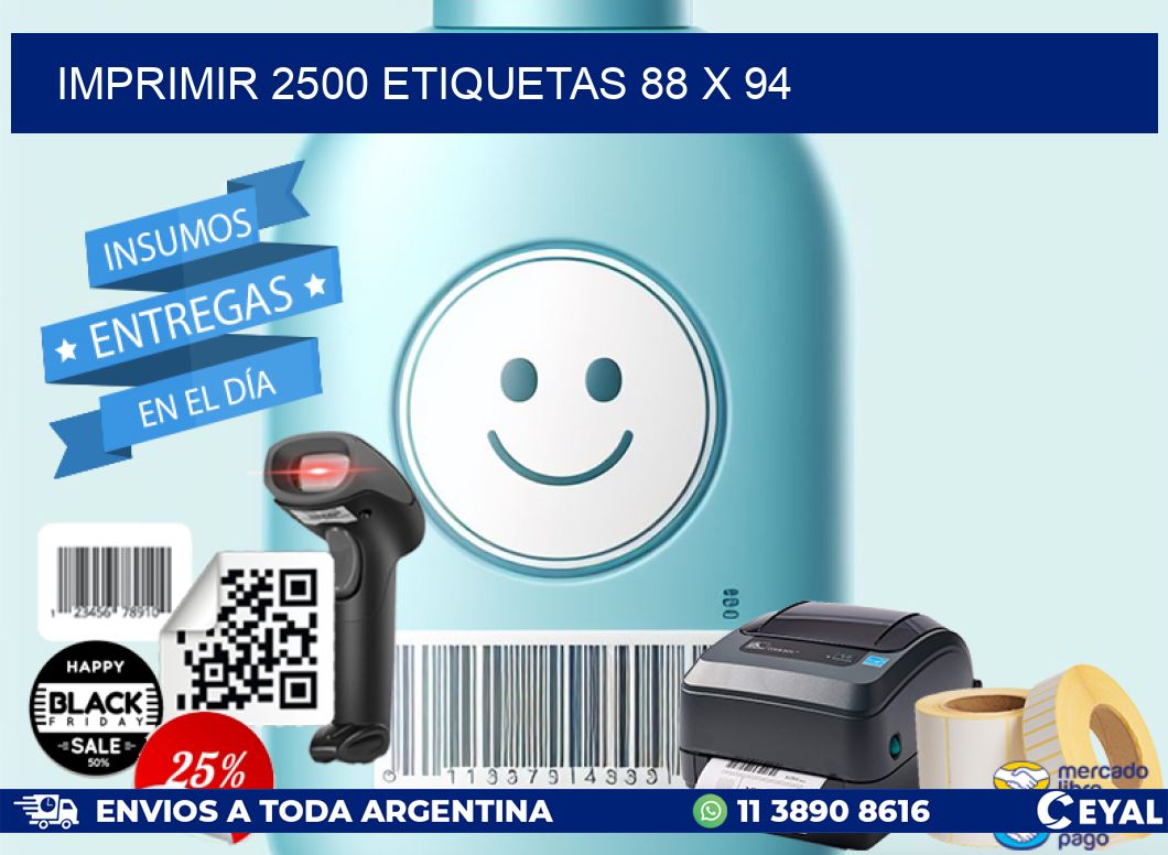 IMPRIMIR 2500 ETIQUETAS 88 x 94