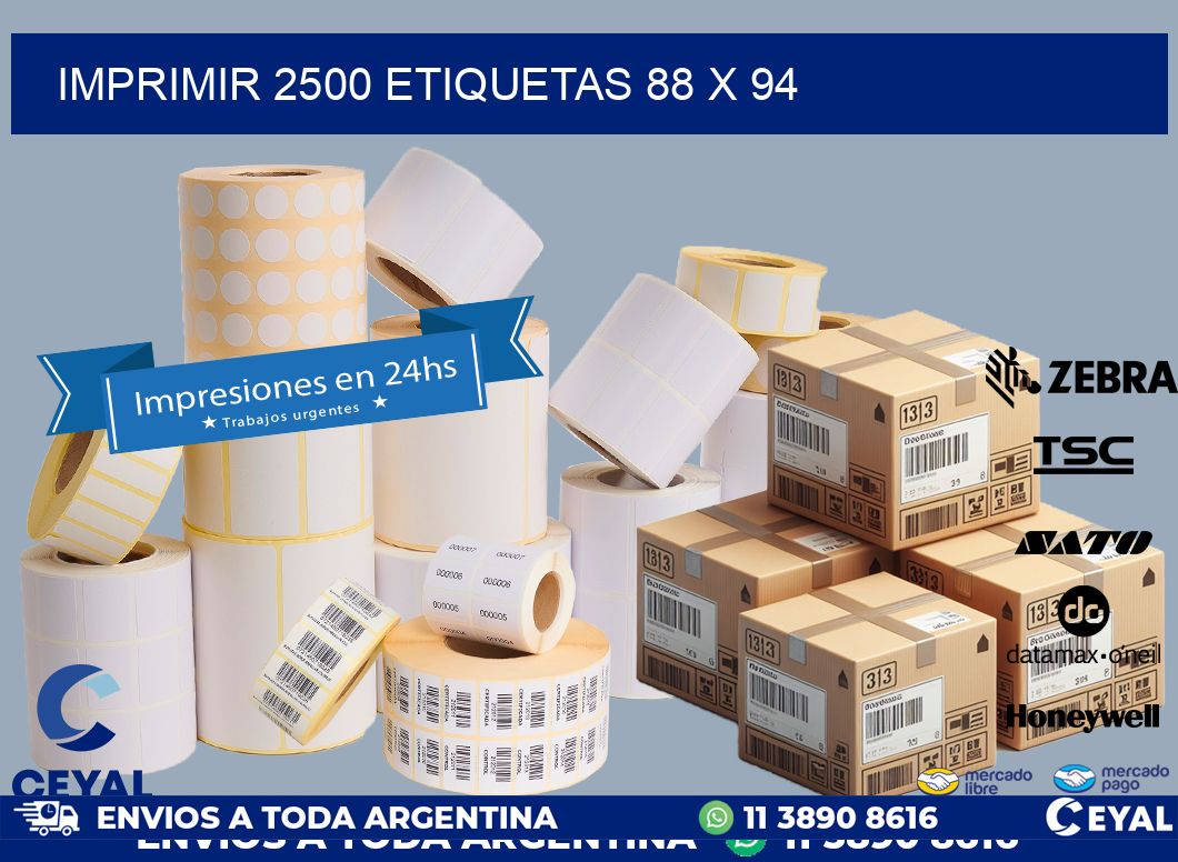 IMPRIMIR 2500 ETIQUETAS 88 x 94