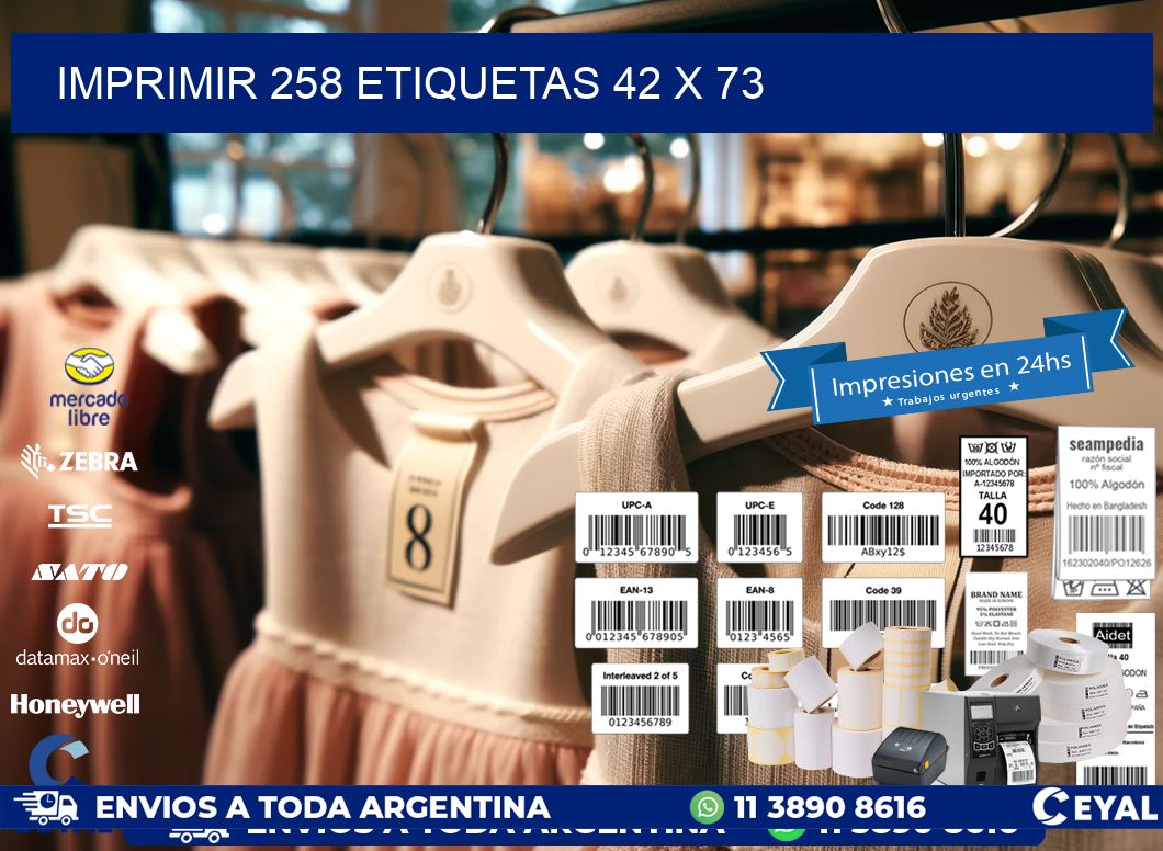 IMPRIMIR 258 ETIQUETAS 42 x 73