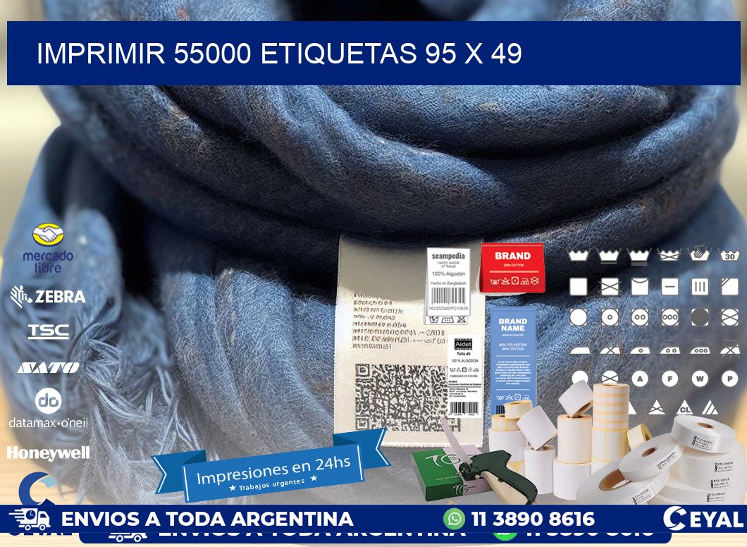 IMPRIMIR 55000 ETIQUETAS 95 x 49