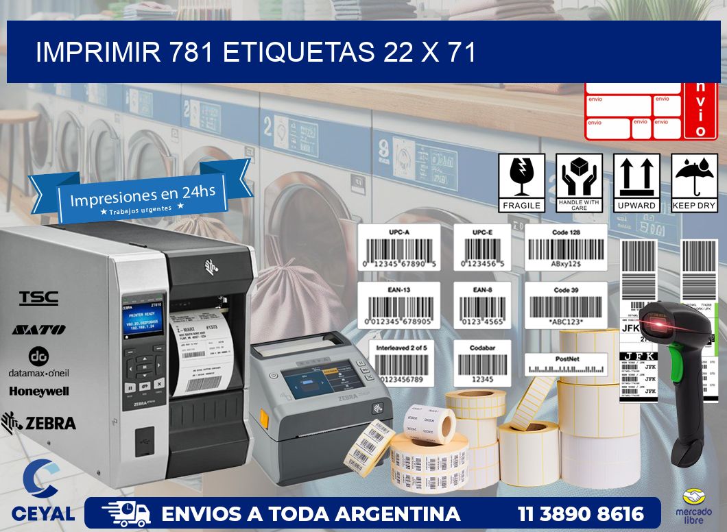 IMPRIMIR 781 ETIQUETAS 22 x 71