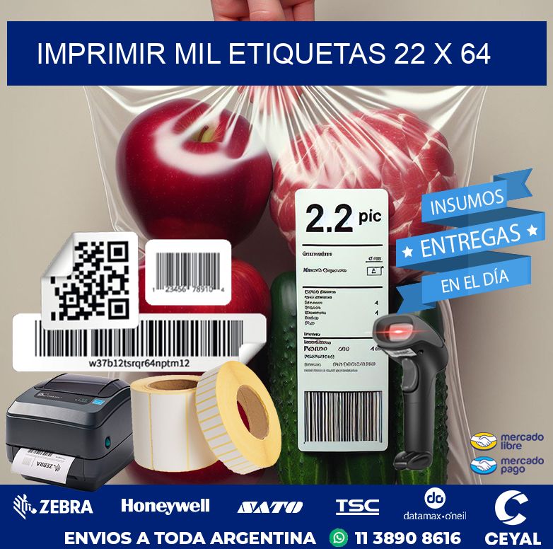 IMPRIMIR MIL ETIQUETAS 22 x 64