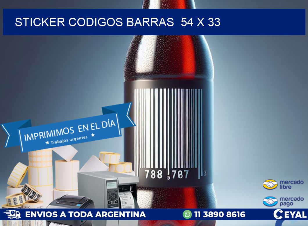 STICKER CODIGOS BARRAS  54 x 33
