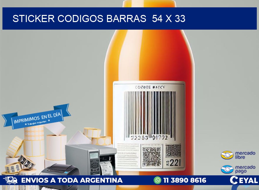 STICKER CODIGOS BARRAS  54 x 33