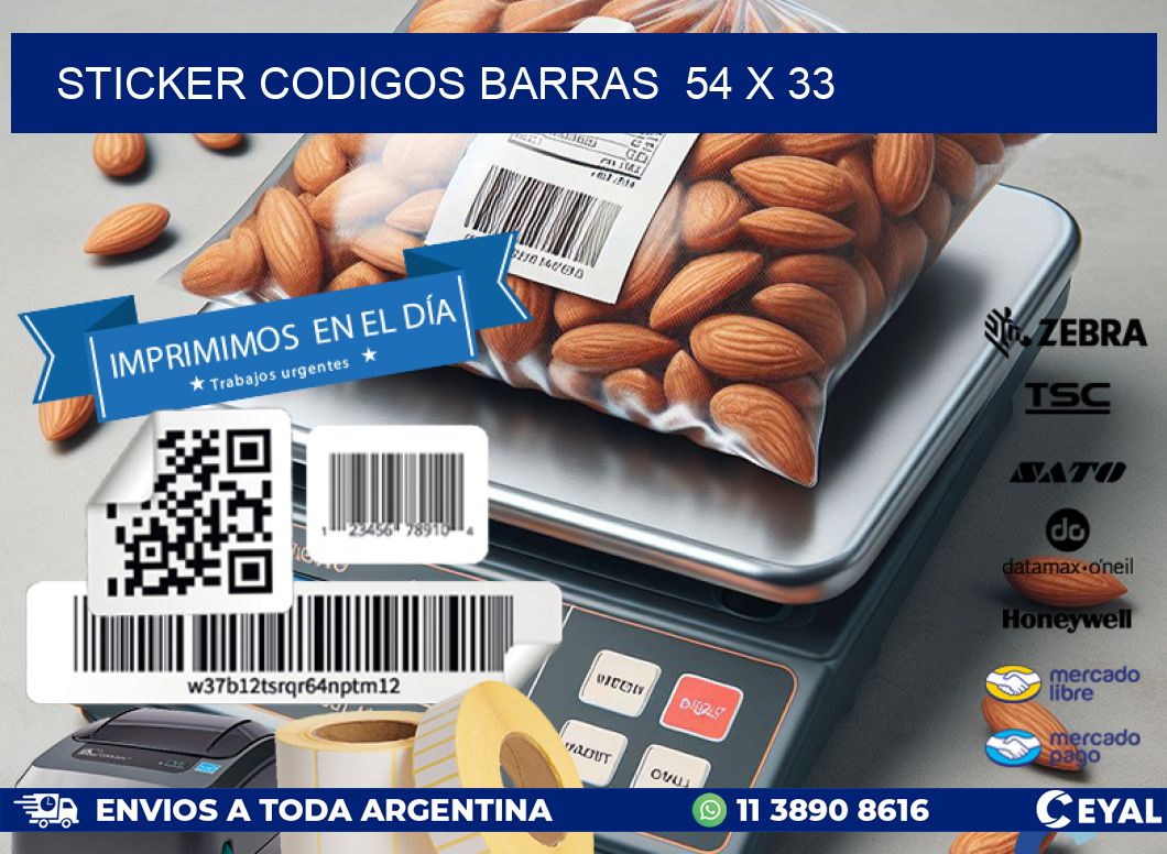 STICKER CODIGOS BARRAS  54 x 33