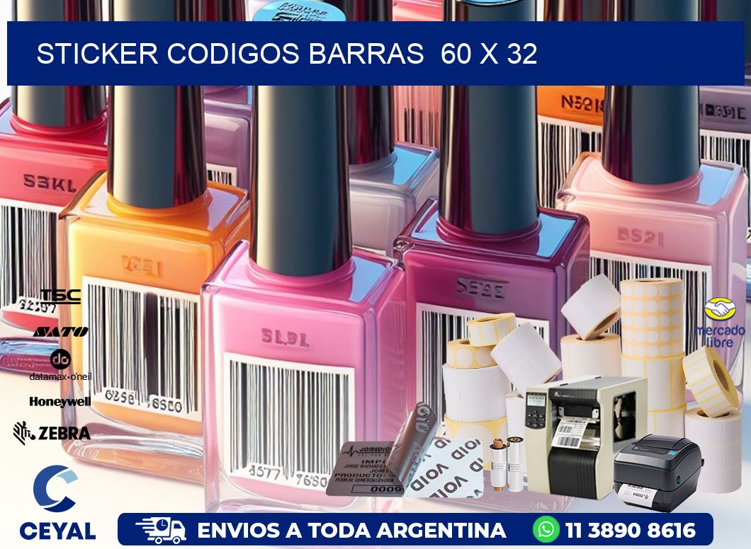 STICKER CODIGOS BARRAS  60 x 32