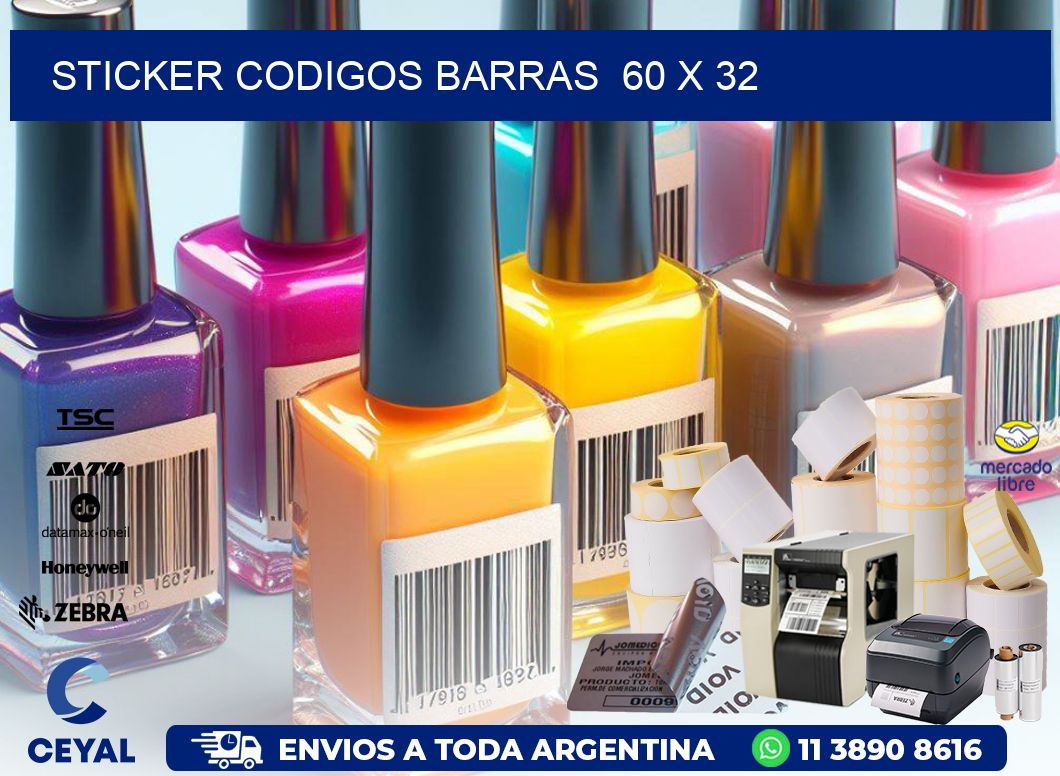 STICKER CODIGOS BARRAS  60 x 32