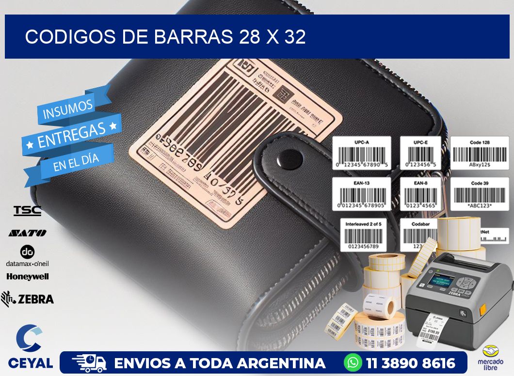 codigos de barras 28 x 32
