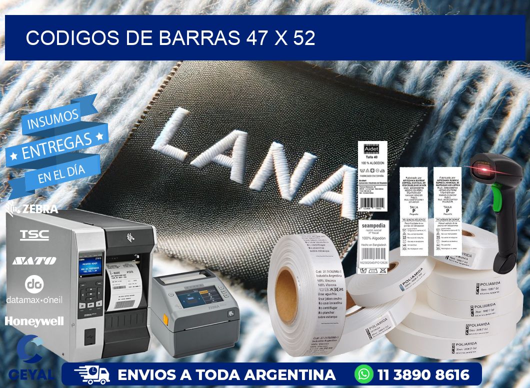 codigos de barras 47 x 52