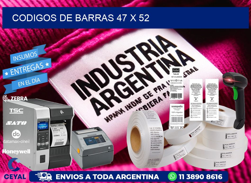 codigos de barras 47 x 52