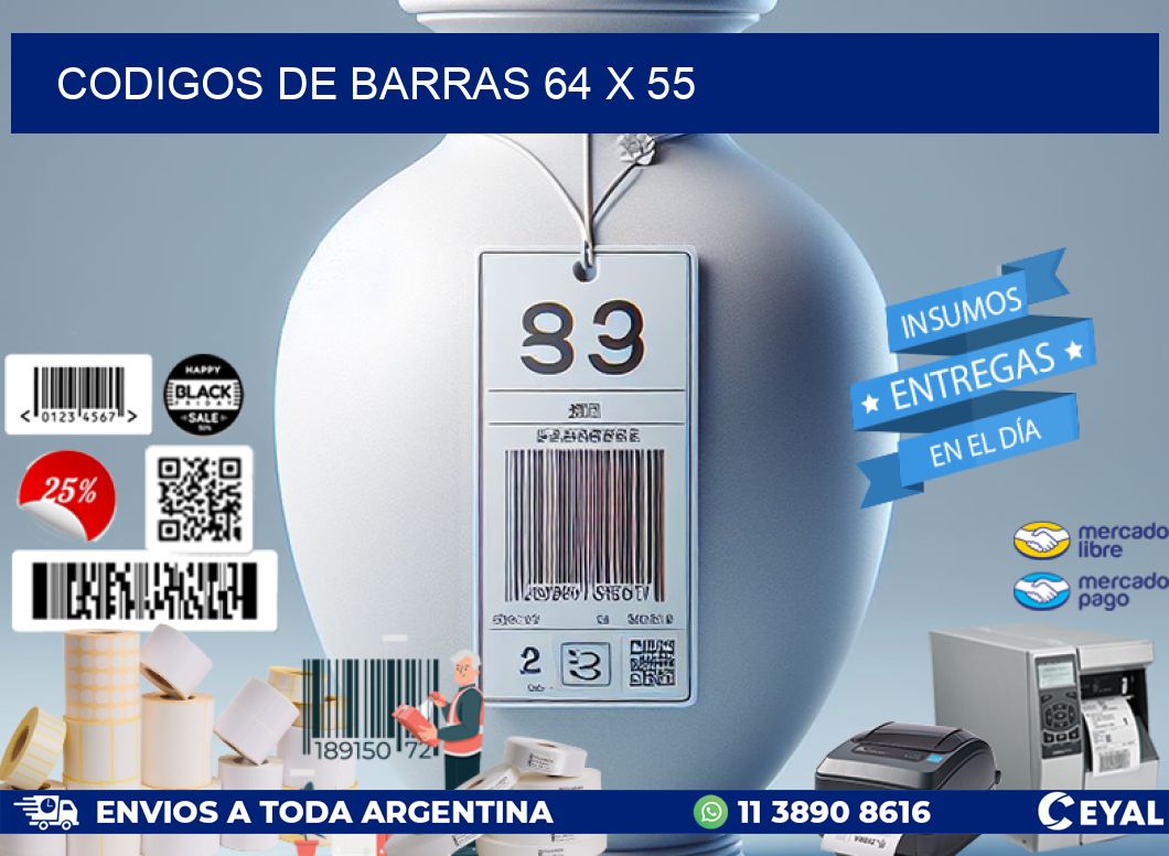 codigos de barras 64 x 55
