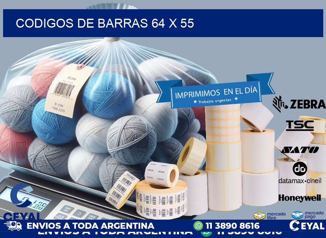 codigos de barras 64 x 55