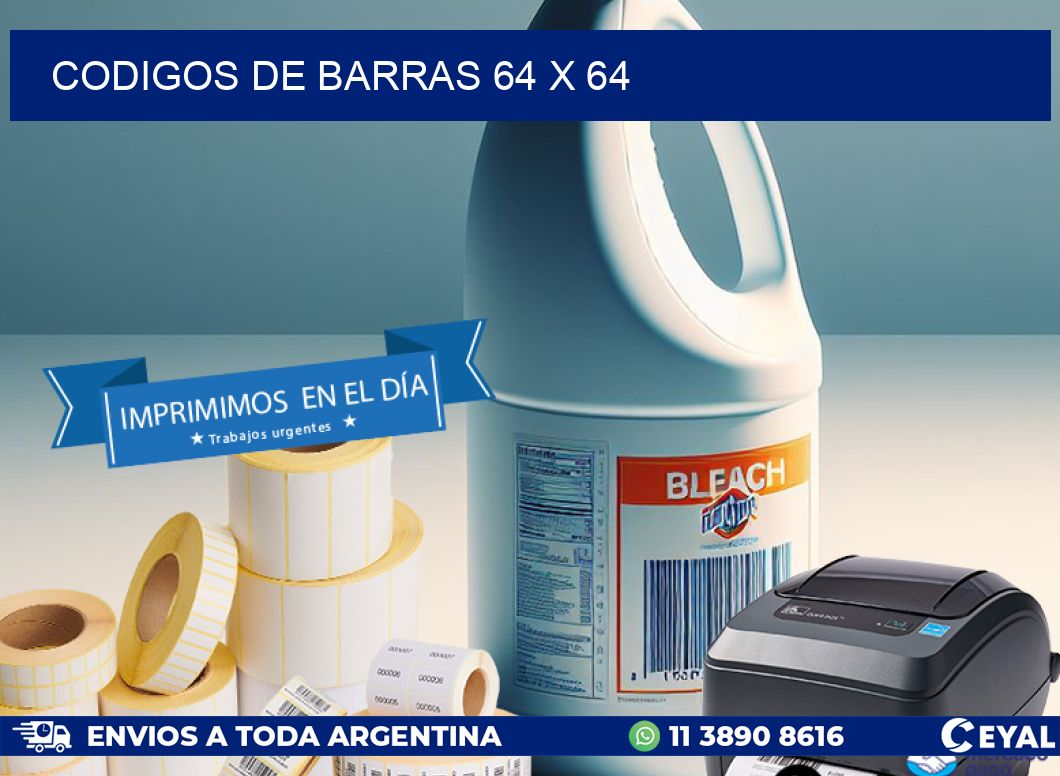 codigos de barras 64 x 64