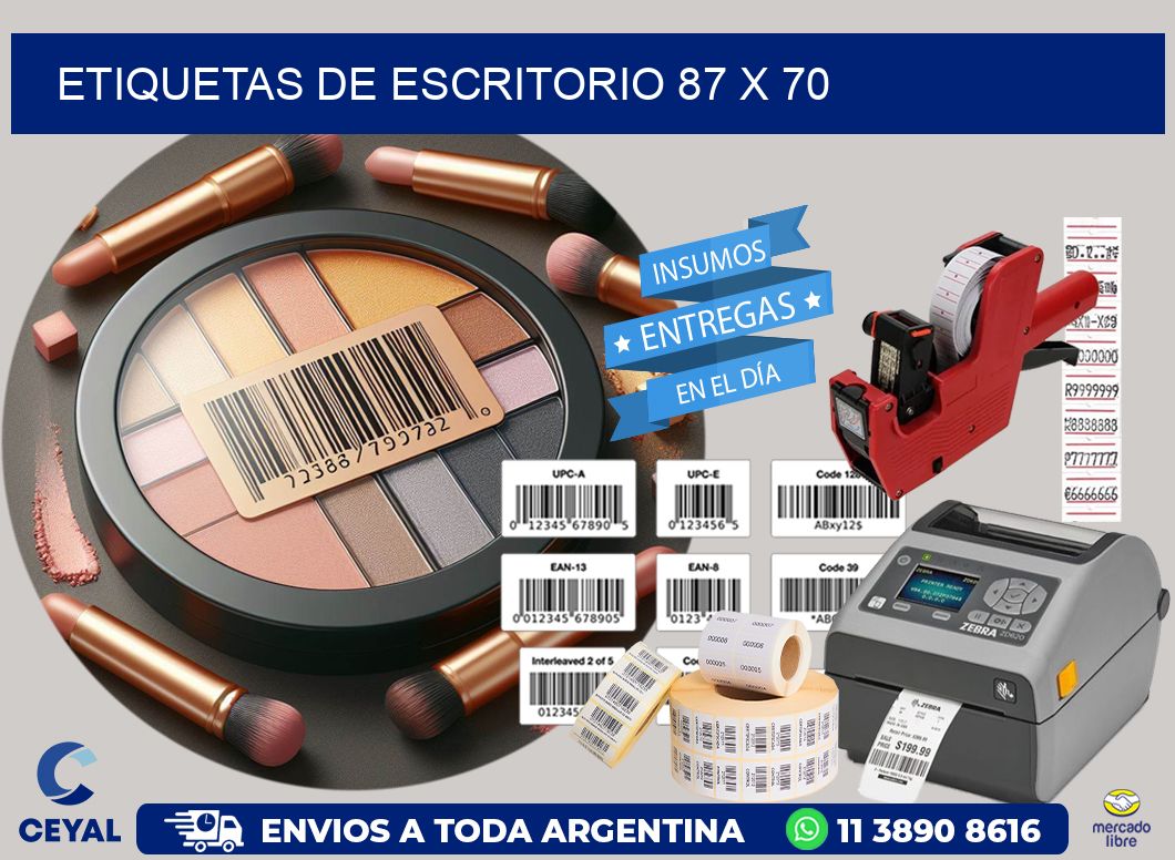 etiquetas de escritorio 87 x 70