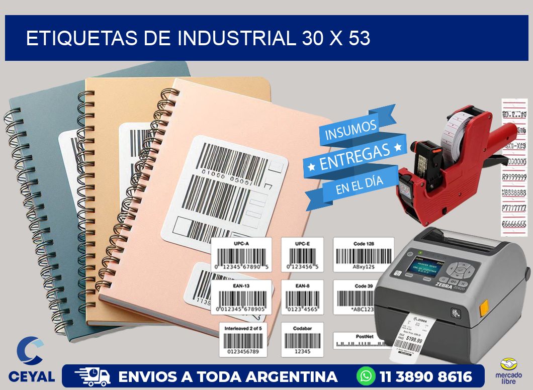 etiquetas de industrial 30 x 53
