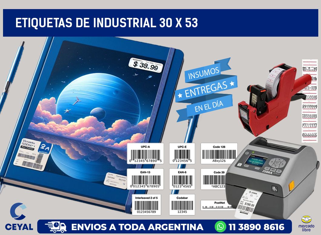 etiquetas de industrial 30 x 53