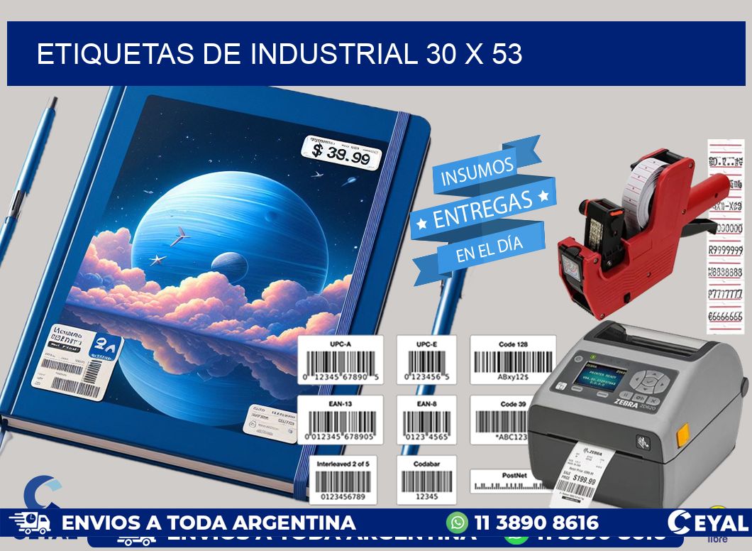 etiquetas de industrial 30 x 53