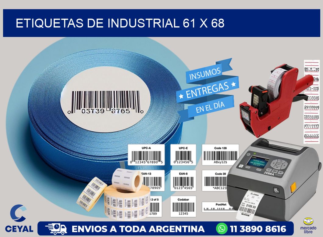 etiquetas de industrial 61 x 68