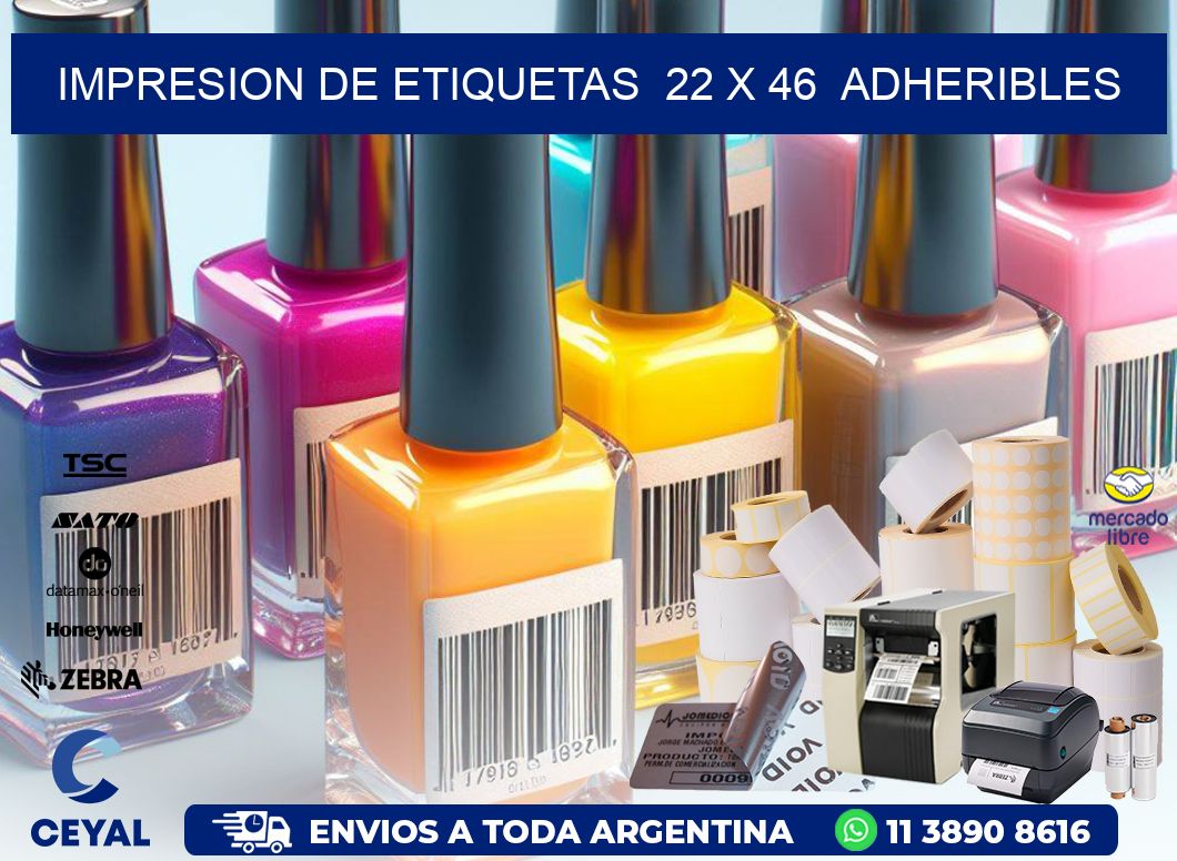 impresion de etiquetas  22 x 46  adheribles