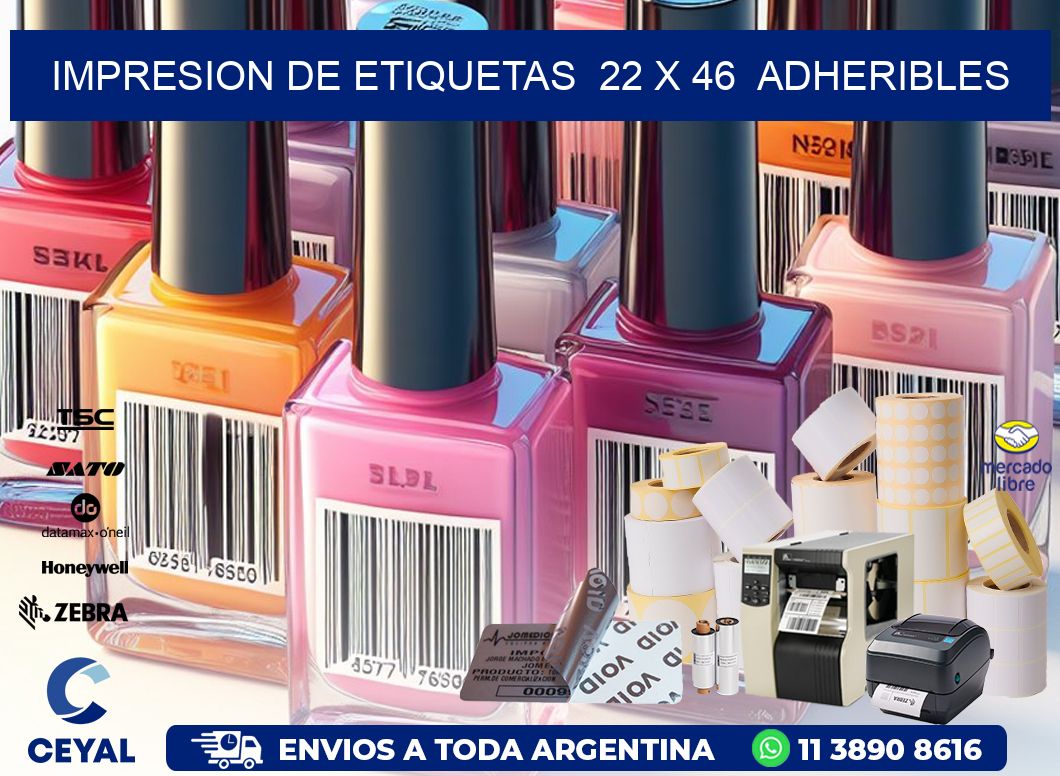 impresion de etiquetas  22 x 46  adheribles