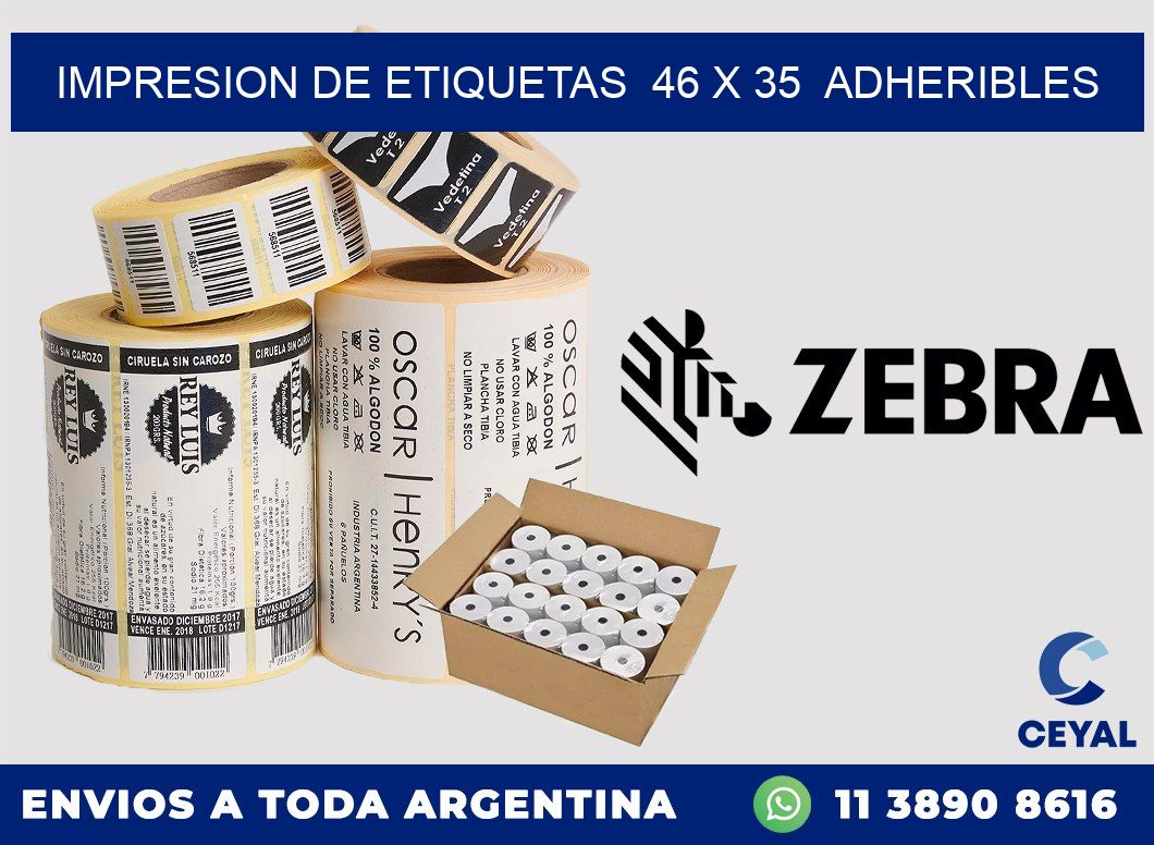 impresion de etiquetas  46 x 35  adheribles