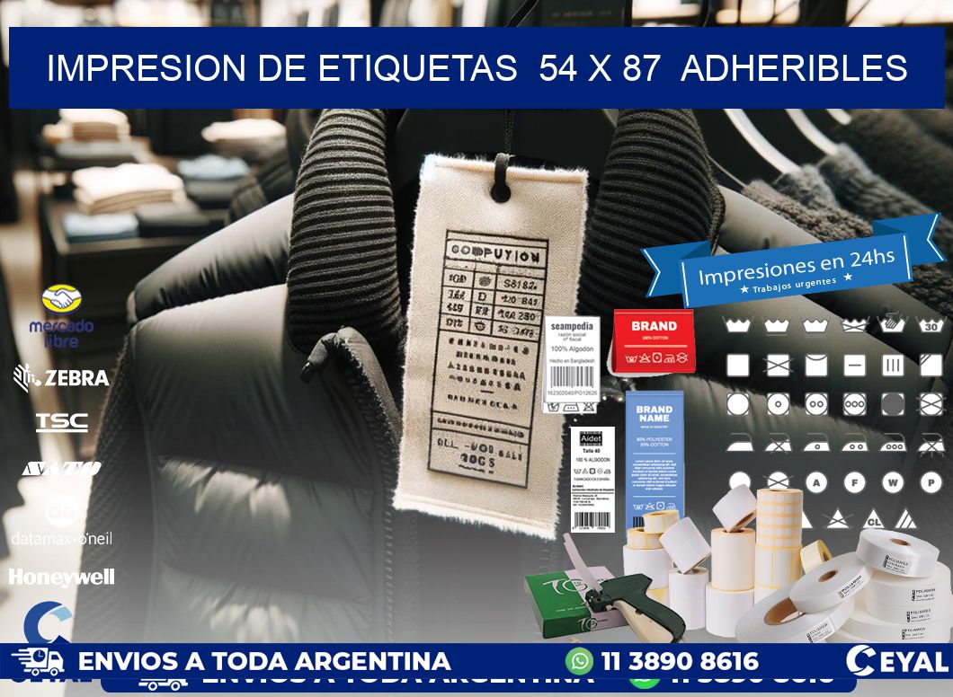 impresion de etiquetas  54 x 87  adheribles