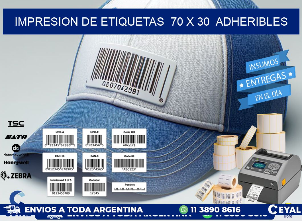 impresion de etiquetas  70 x 30  adheribles