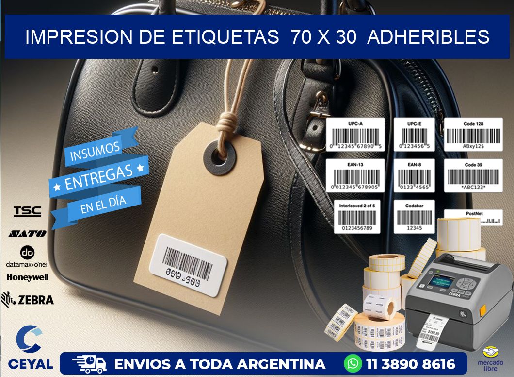 impresion de etiquetas  70 x 30  adheribles