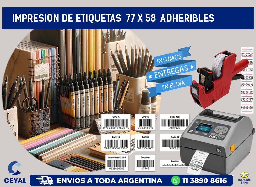 impresion de etiquetas  77 x 58  adheribles