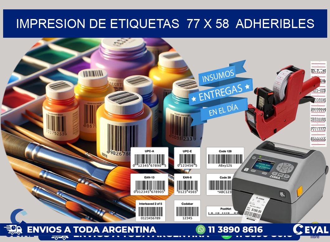 impresion de etiquetas  77 x 58  adheribles