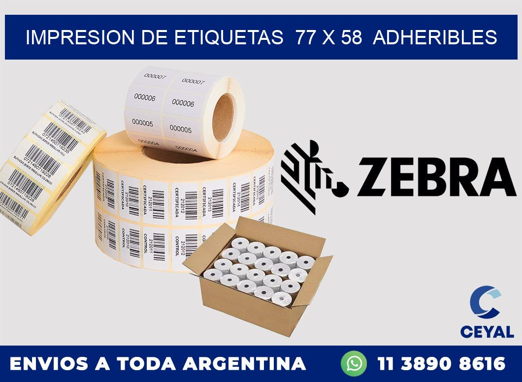 impresion de etiquetas  77 x 58  adheribles