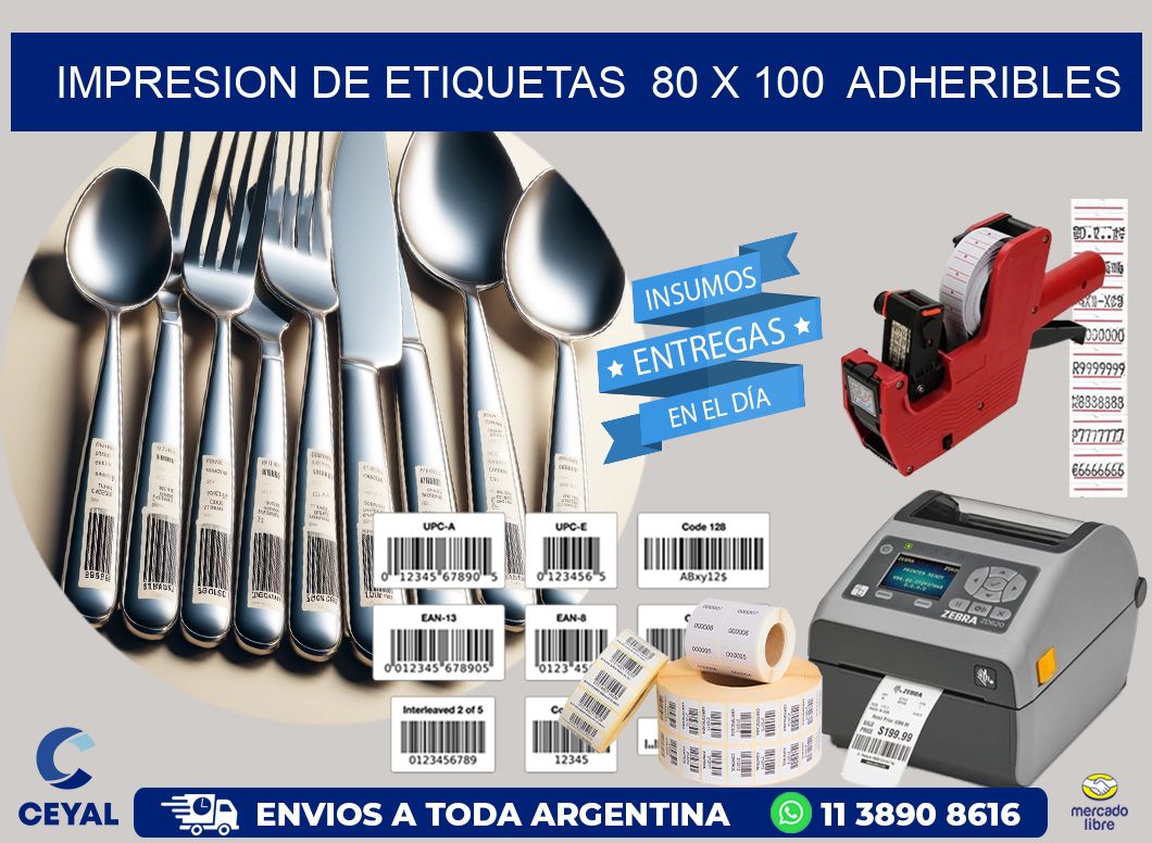 impresion de etiquetas  80 x 100  adheribles