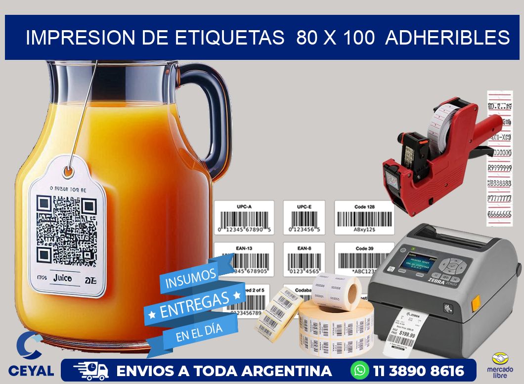 impresion de etiquetas  80 x 100  adheribles