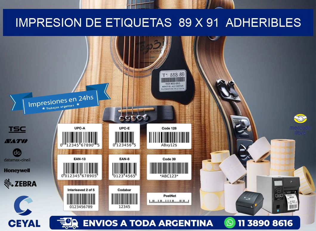 impresion de etiquetas  89 x 91  adheribles