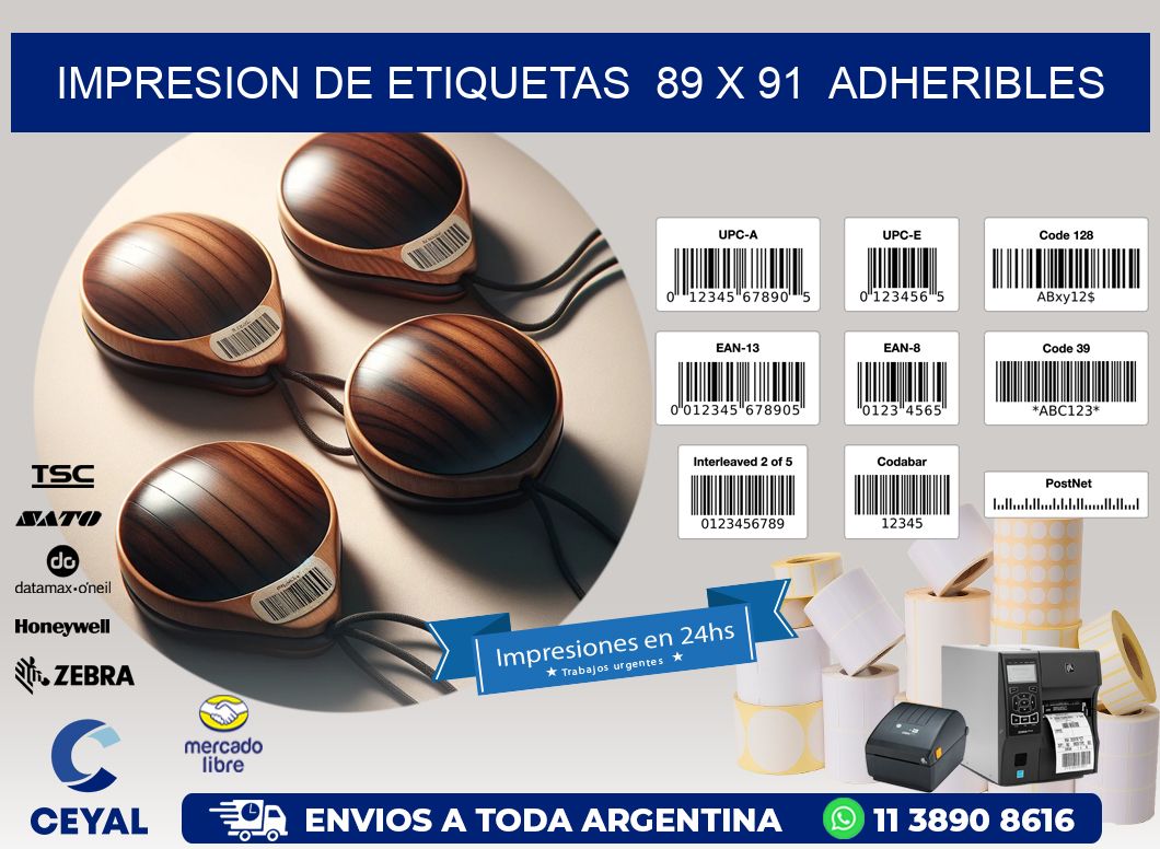 impresion de etiquetas  89 x 91  adheribles