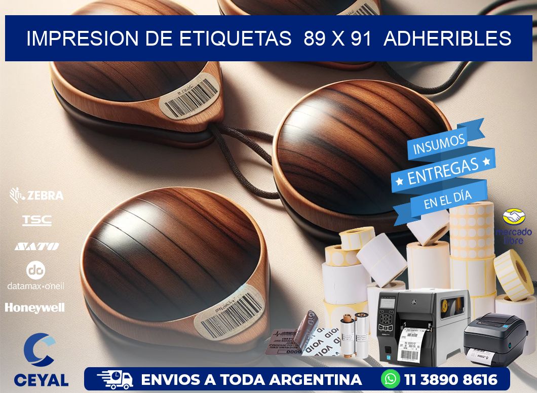 impresion de etiquetas  89 x 91  adheribles