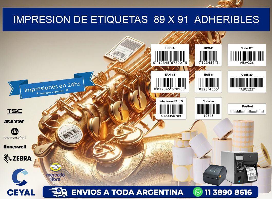 impresion de etiquetas  89 x 91  adheribles