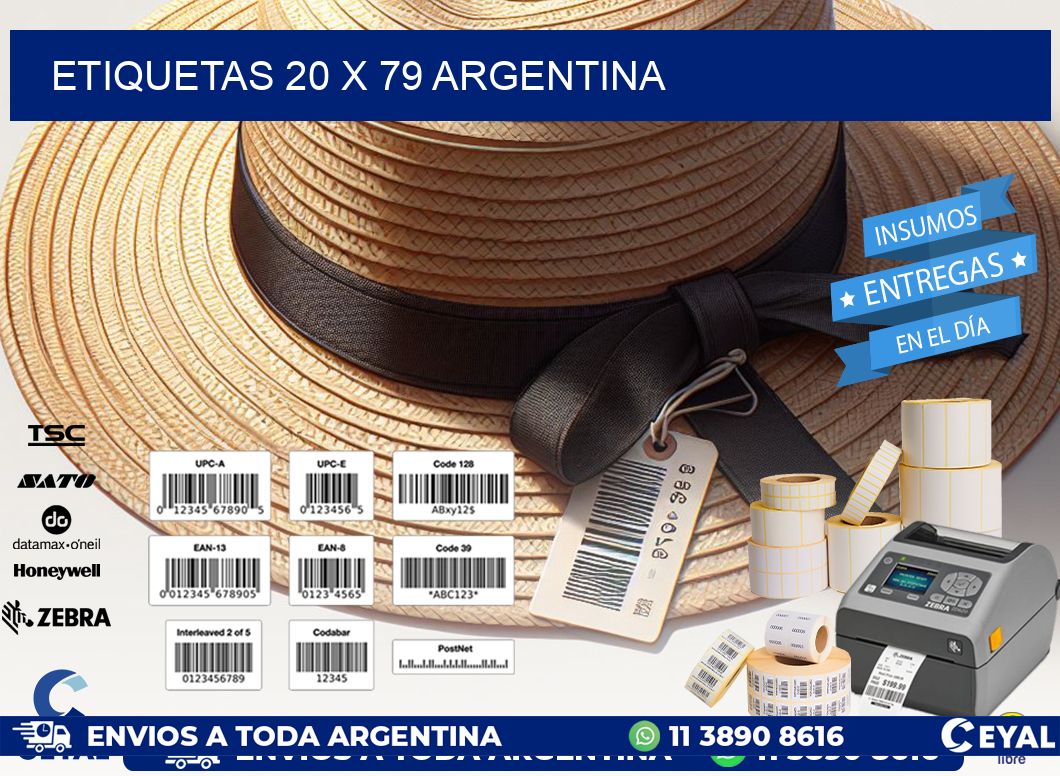 ETIQUETAS 20 x 79 ARGENTINA