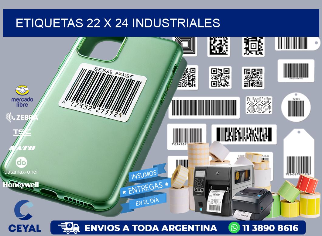 ETIQUETAS 22 x 24 INDUSTRIALES