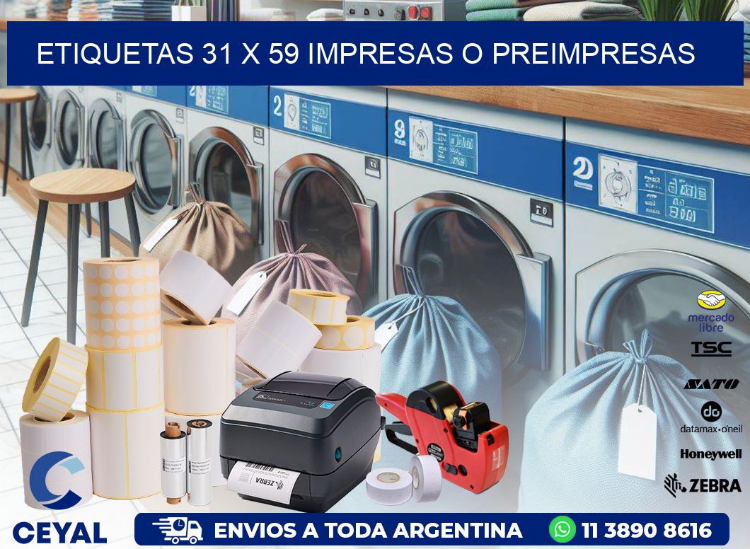 ETIQUETAS 31 x 59 IMPRESAS O PREIMPRESAS