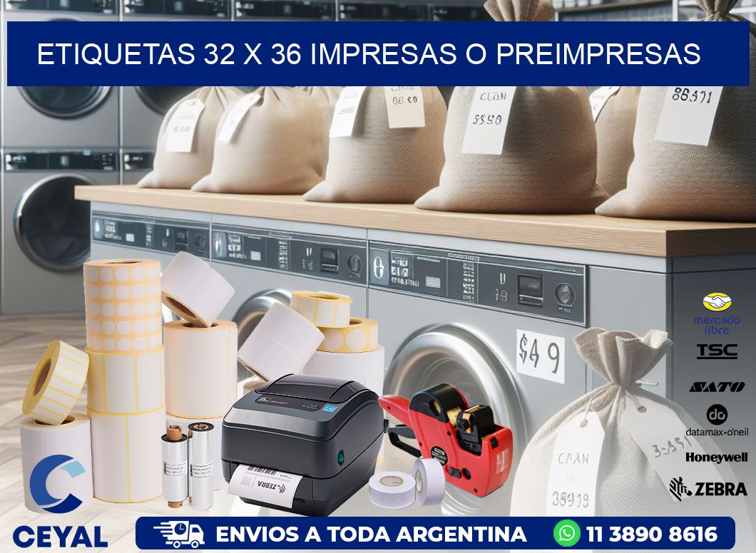 ETIQUETAS 32 x 36 IMPRESAS O PREIMPRESAS