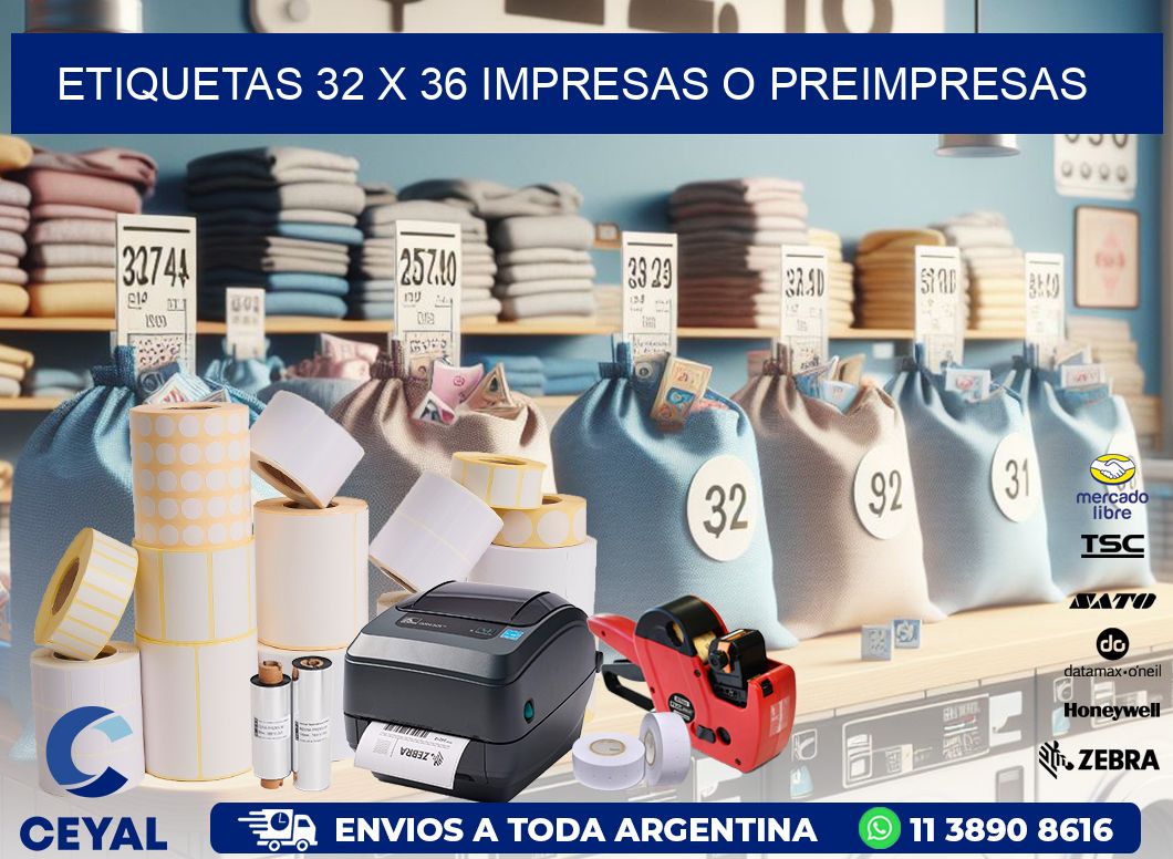 ETIQUETAS 32 x 36 IMPRESAS O PREIMPRESAS