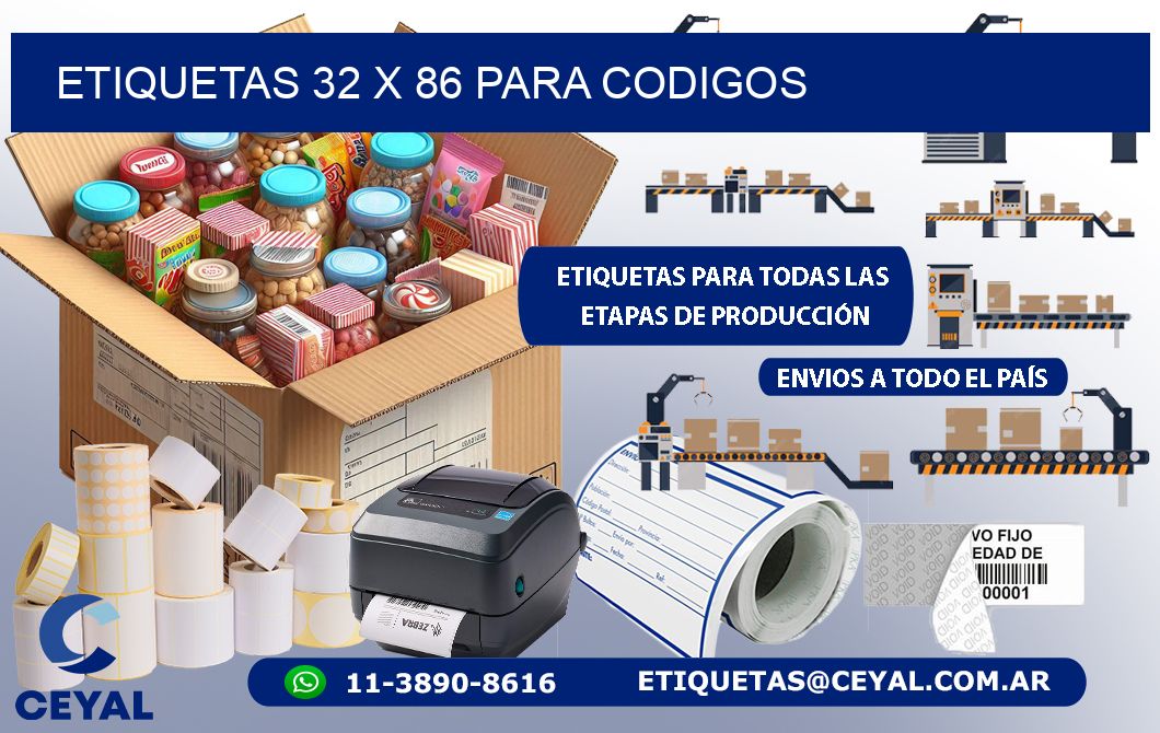 ETIQUETAS 32 x 86 PARA CODIGOS