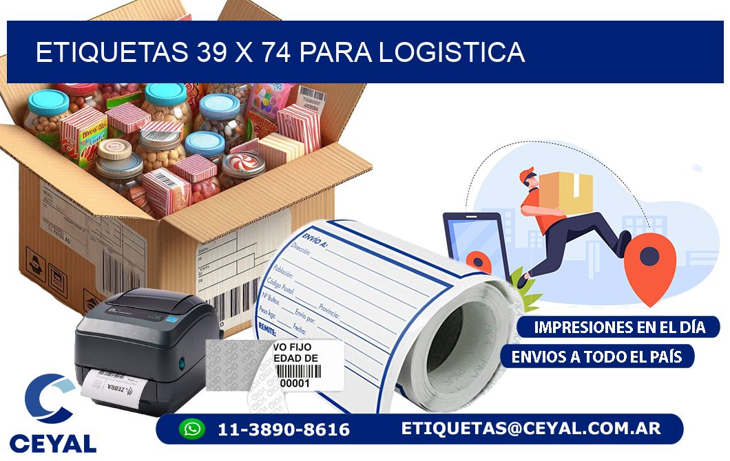 ETIQUETAS 39 x 74 PARA LOGISTICA