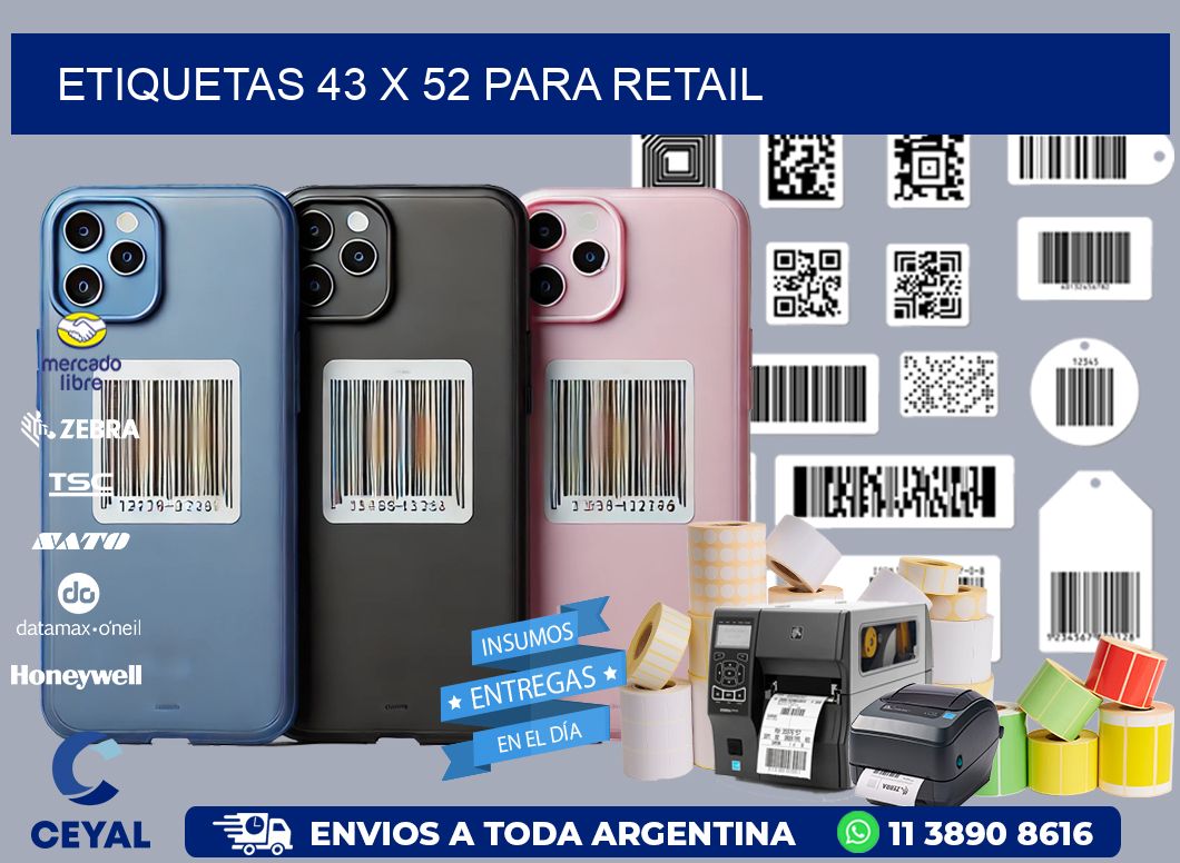 ETIQUETAS 43 x 52 PARA RETAIL