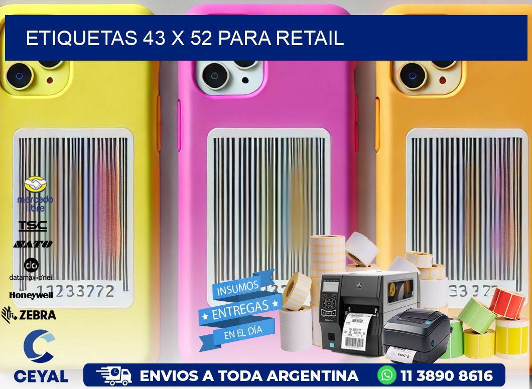 ETIQUETAS 43 x 52 PARA RETAIL