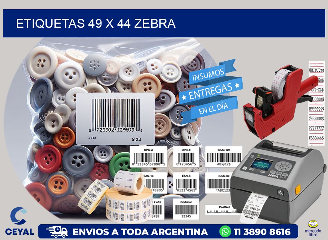 ETIQUETAS 49 x 44 ZEBRA